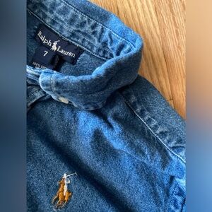 Boy's Polo Ralph Lauren denim chambray button down shirt, size: 7